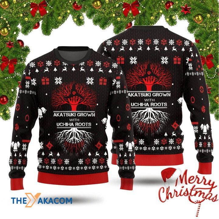 Santa Claus Akatsuki Grown With Uchiha Roots Gift For Christmas Ugly Christmas Sweater