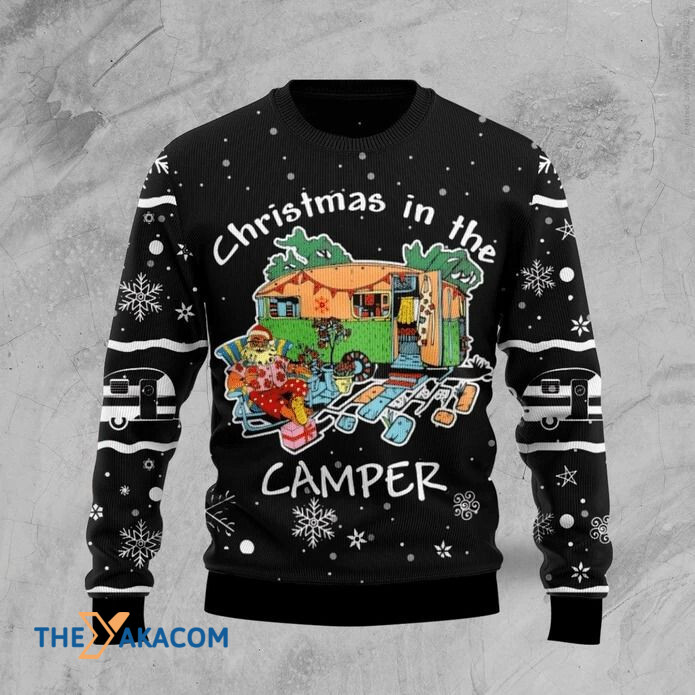 Santa Claus Christmas In The Camper Gift For Christmas Ugly Christmas Sweater