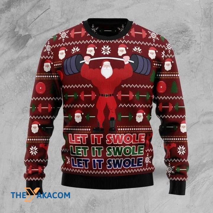 Santa Claus Let It Swole Gift For Christmas Ugly Christmas Sweater