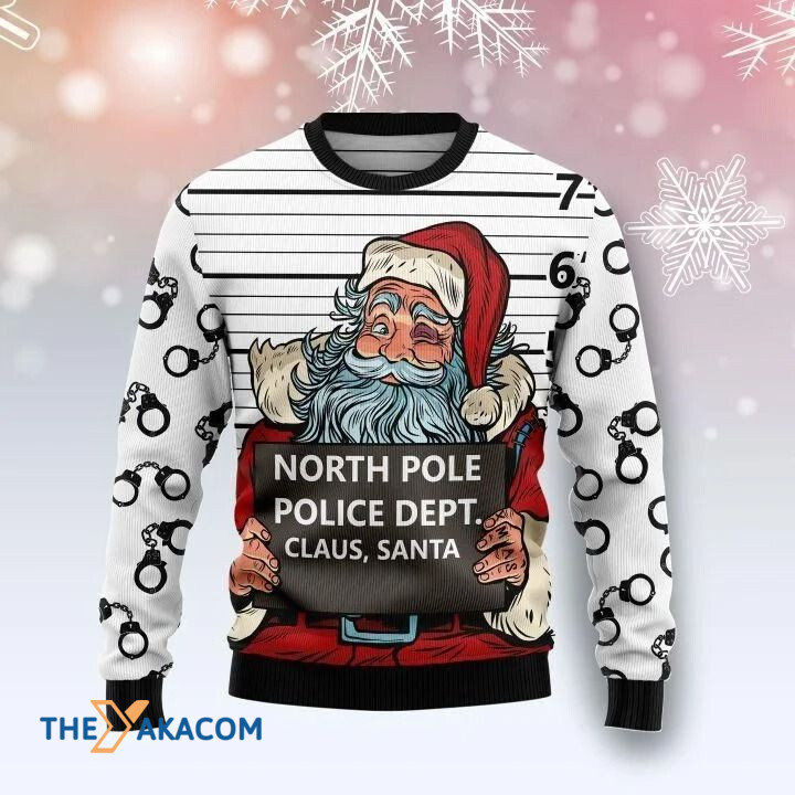 Santa Claus Prisoner North Pole Police Dept Claus Santa Gift For Christmas Ugly Christmas Sweater