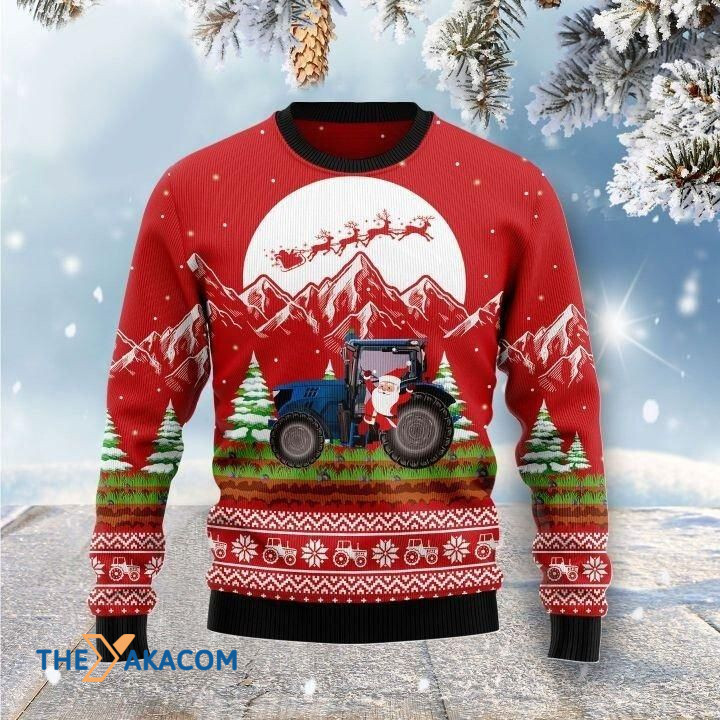 Santa Claus Rides Truck Gift For Christmas Ugly Christmas Sweater