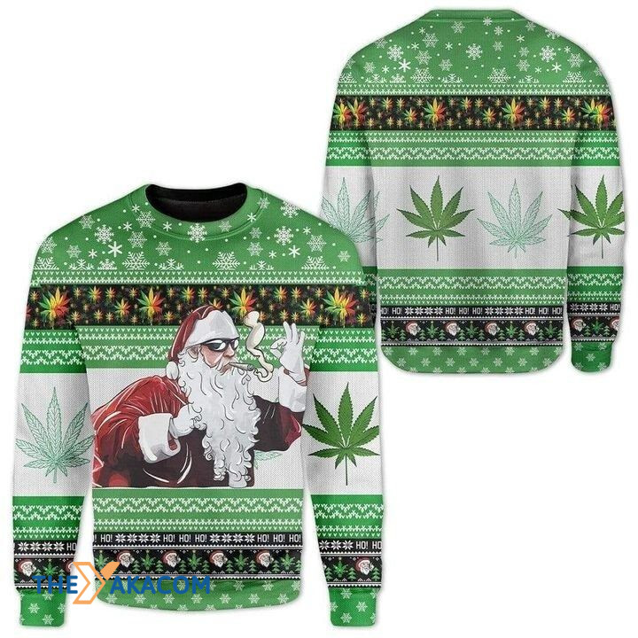 Santa Claus Smoking Gift For Christmas Ugly Christmas Sweater