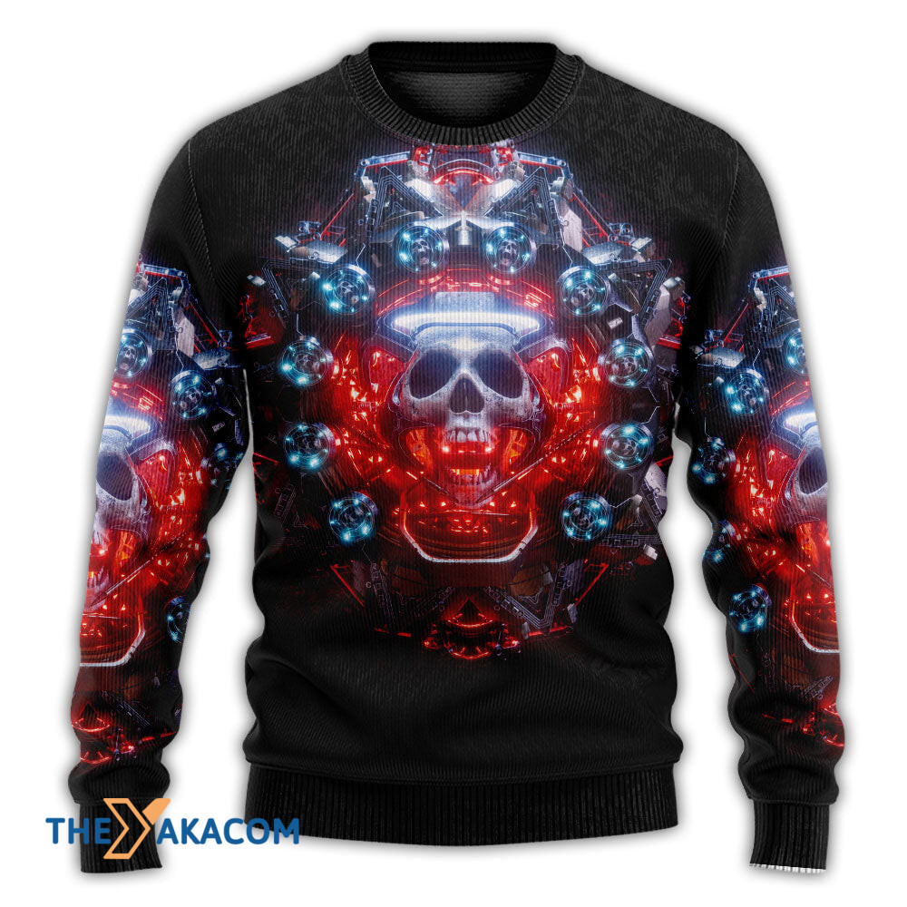 Skull Electric Dream Or Die Gift For Lover Ugly Christmas Sweater