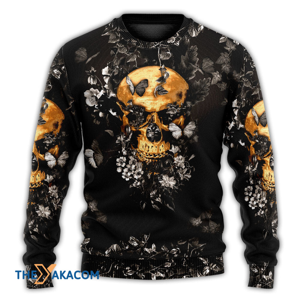 Skull Flowers Grow Out Of Dark Moments Gift For Lover Ugly Christmas Sweater