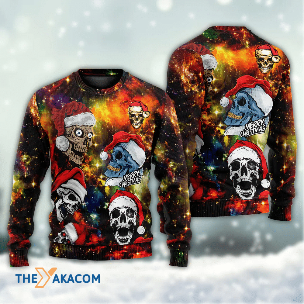 Skull Love Christmas Funny Gift For Lover Ugly Christmas Sweater