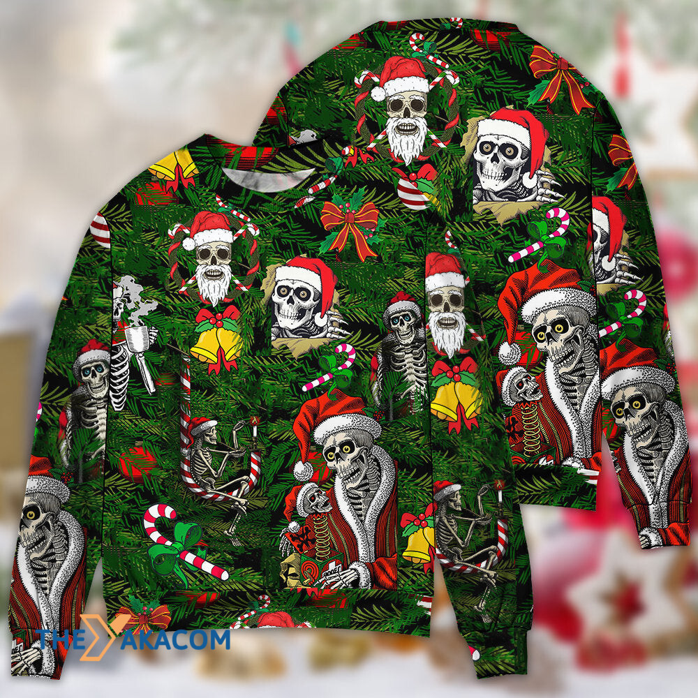 Skull Merry Xmas Happy Christmas Gift For Lover Ugly Christmas Sweater