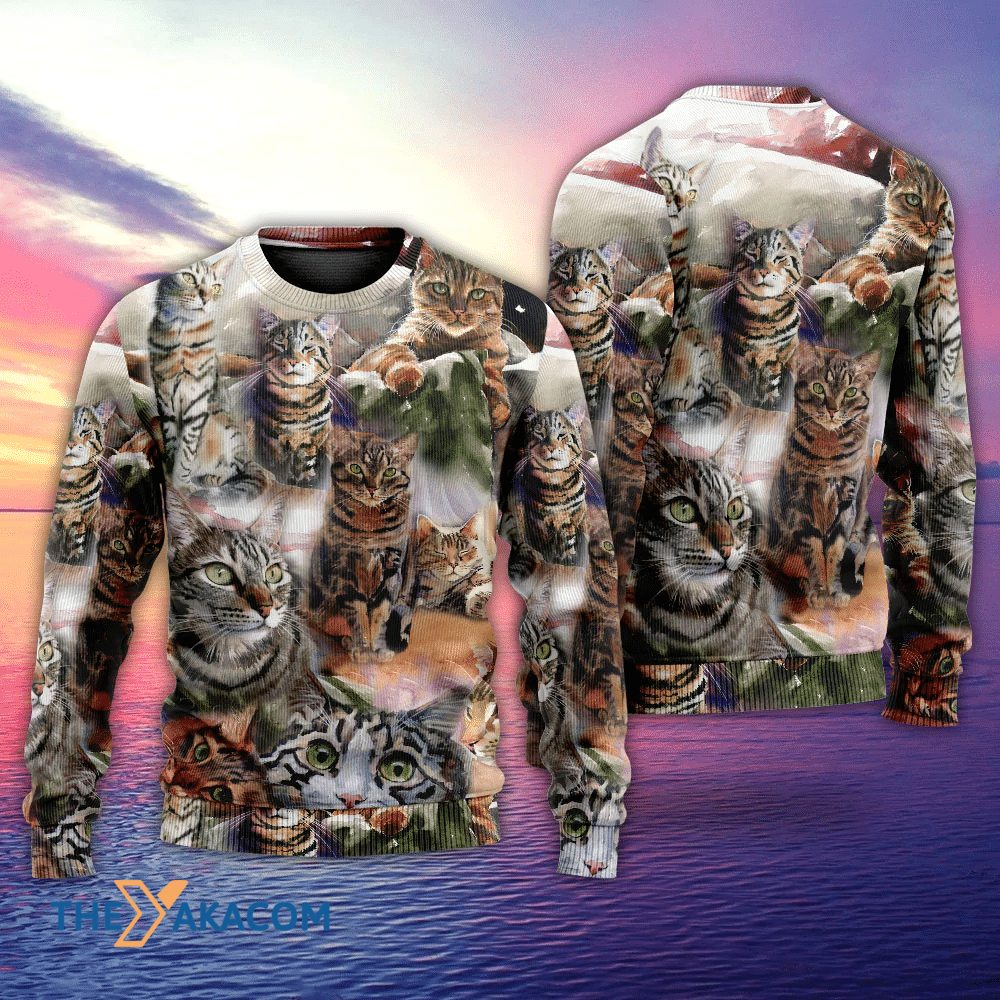 Tabby Cat Art Daily Portrait Gift For Lover Ugly Christmas Sweater