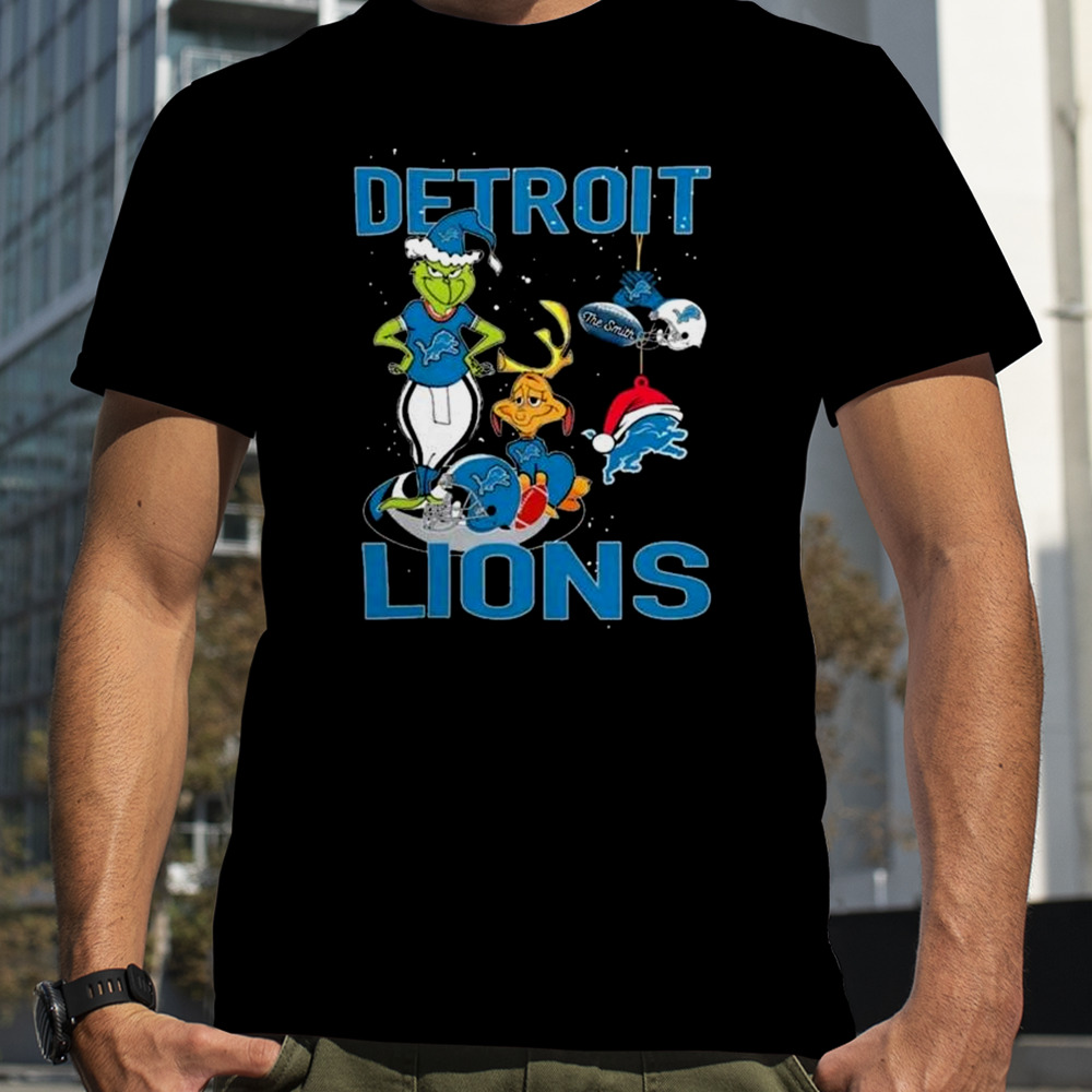 The Grinch And Dog Detroit Lions Christmas 2023 Shirt