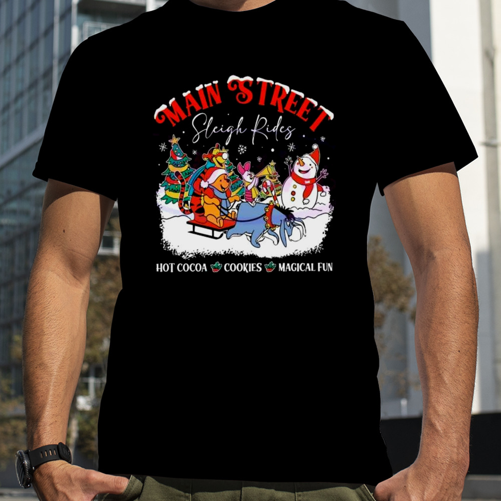 Winnie The Pooh Main Street Sleigh Rides Christmas T-shirt