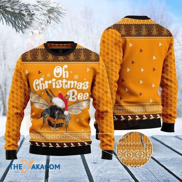 Yellow Oh Christmas Bee Gift For Christmas Ugly Christmas Sweater