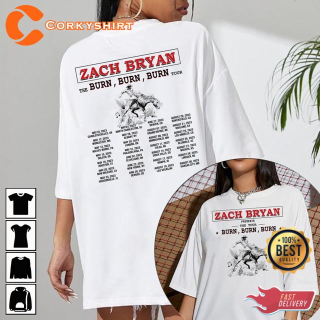 Zach Bryan The Burn Burn Burn Tour 2023 Hot Trendy T-Shirt