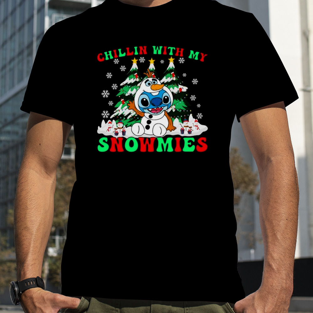 Chillin With My Snowman Stitch Christmas T-shirt