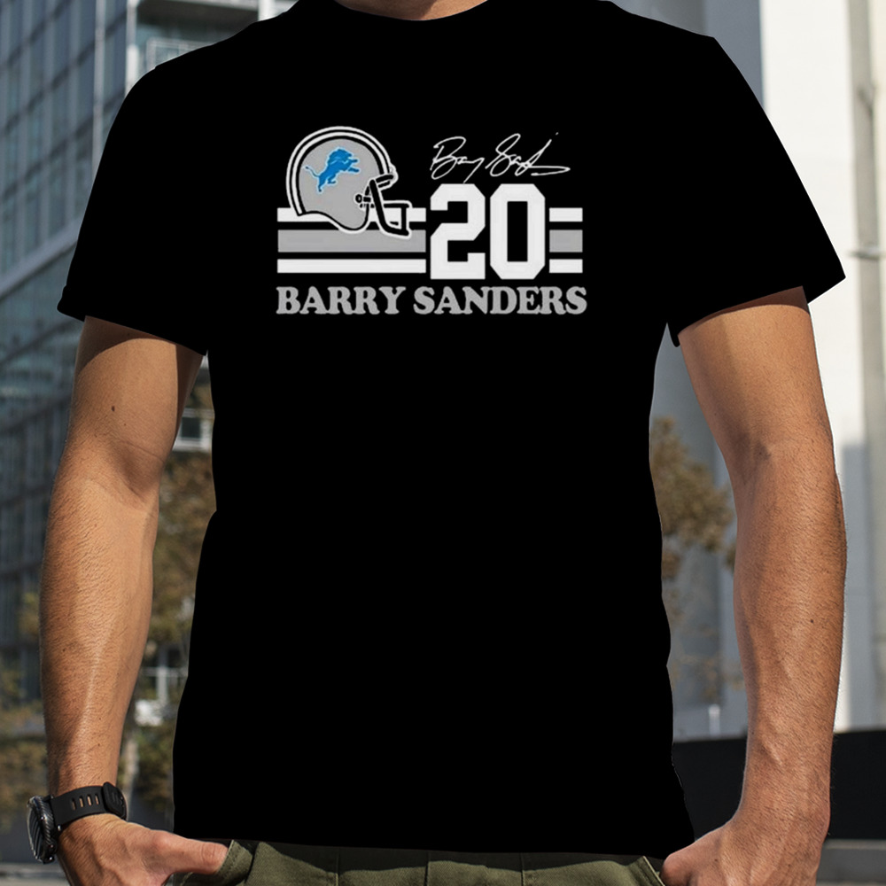 Detroit Lions Barry Sanders 20 Signature T-shirt