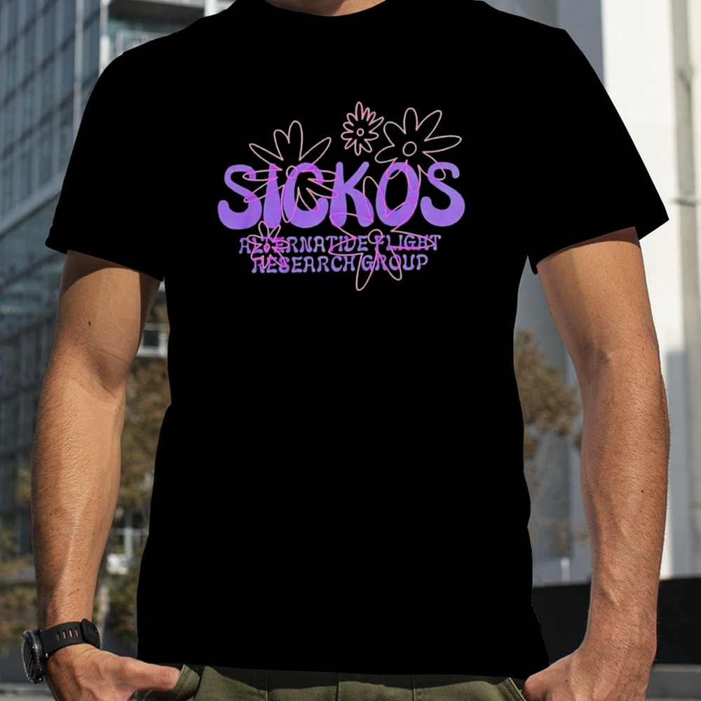 Sickos Floral alternative flight research group tshirt