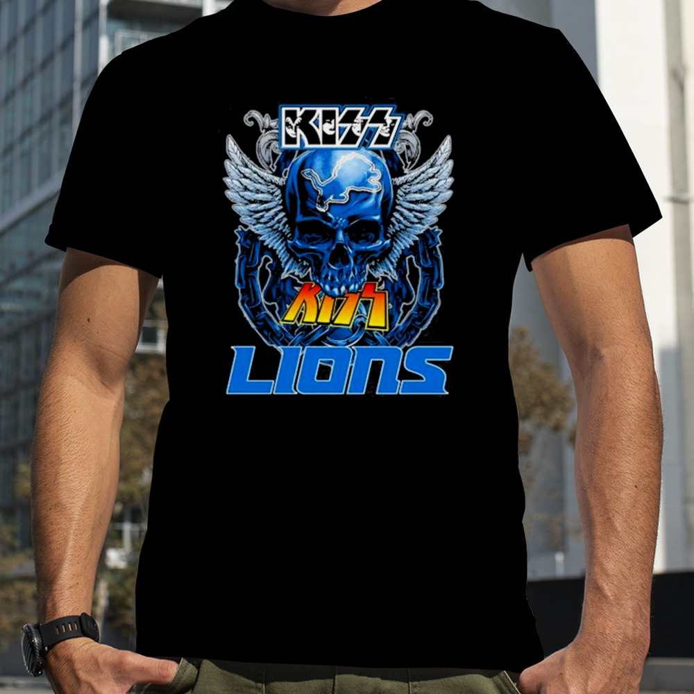 Skull Wings Kiss In Detroit Lions Football shirt