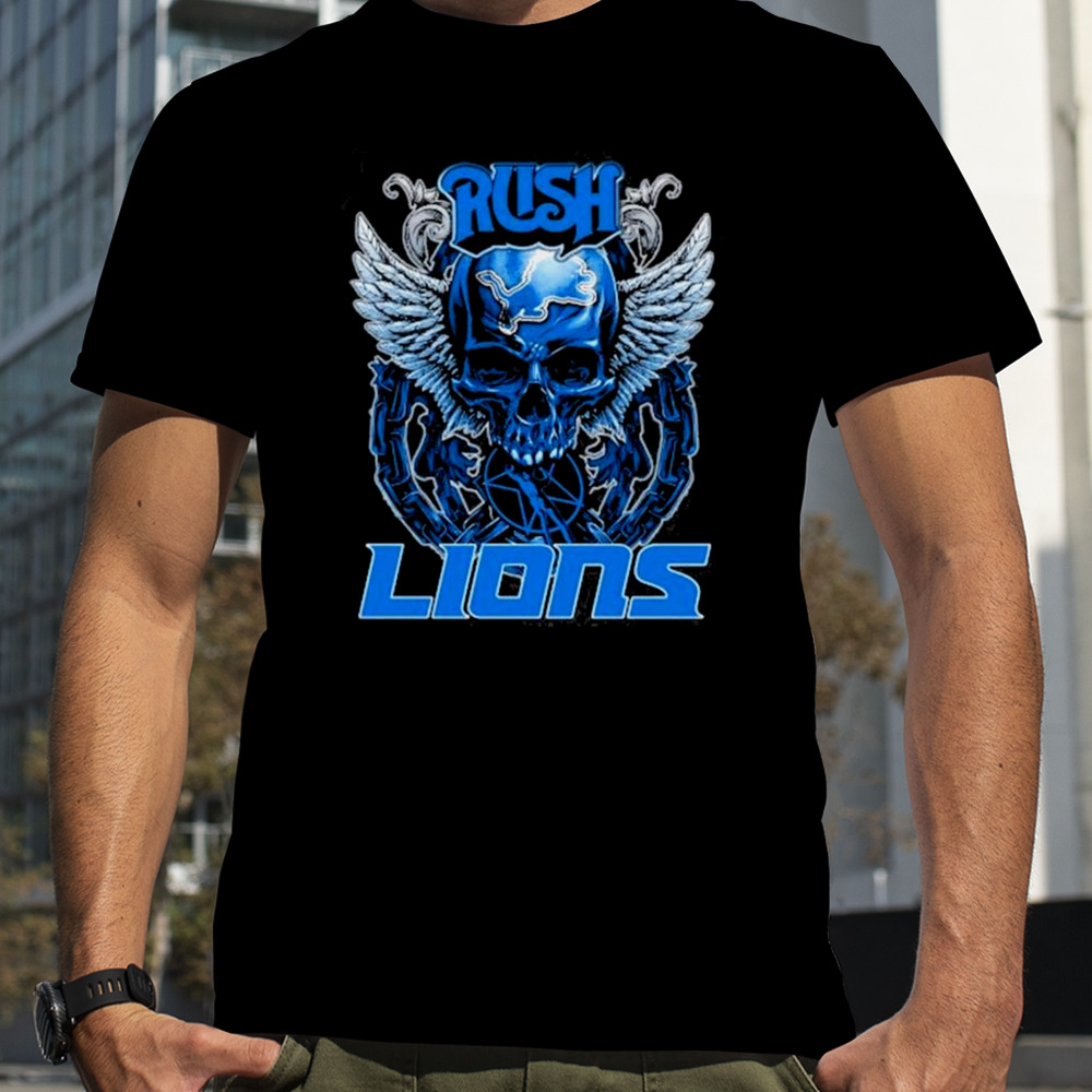 Skull Wings Rush In Detroit Lions Football shirt