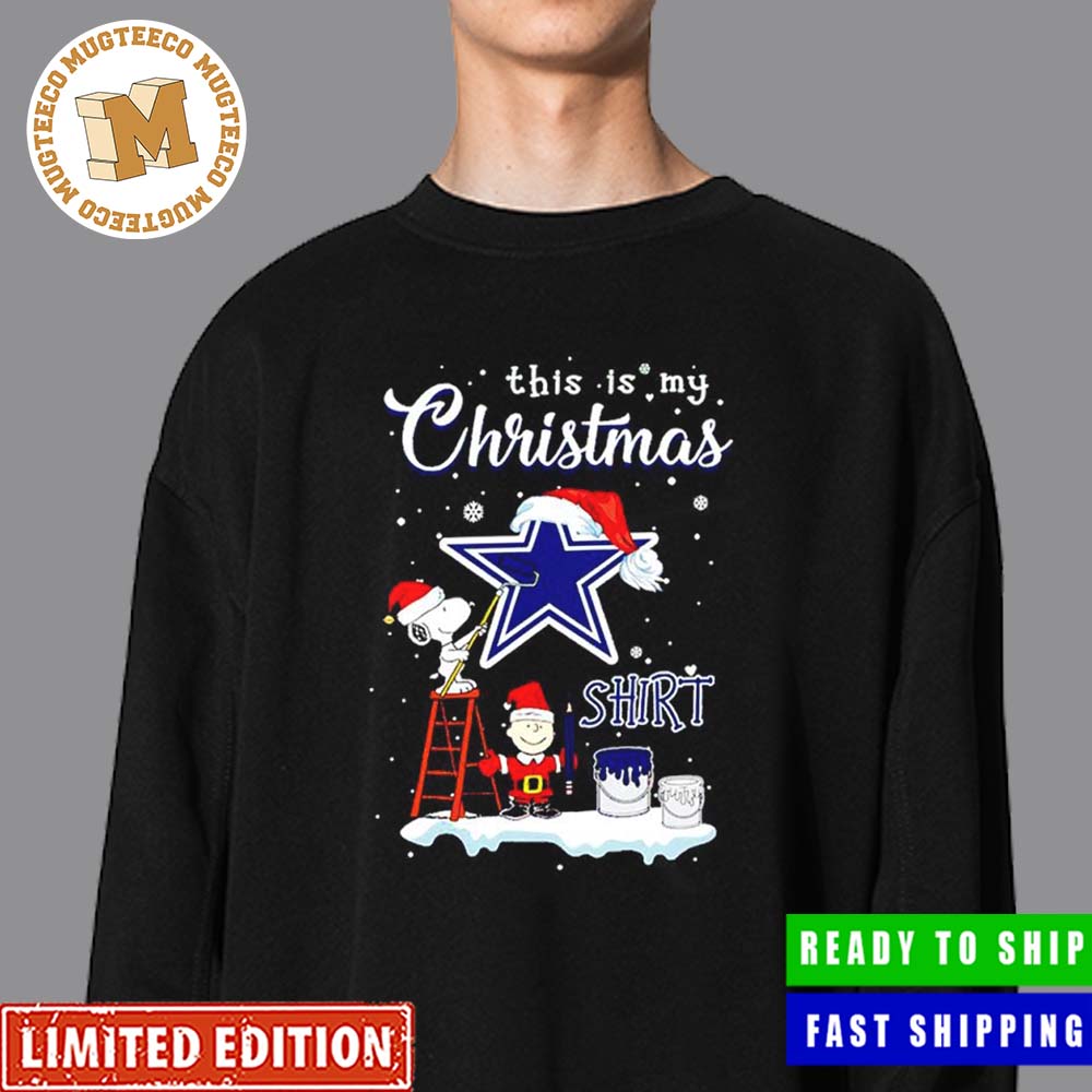 Snoopy and Charlie Brown NFL Dallas Cowboys This Is My Christmas Shirt Christmas Gift For Fan Unisex Shirt