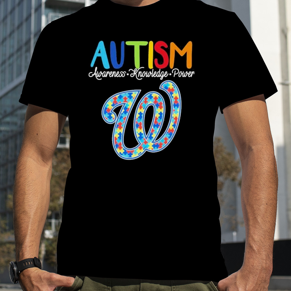 Washington Nationals Autism Awareness Knowledge Power shirt