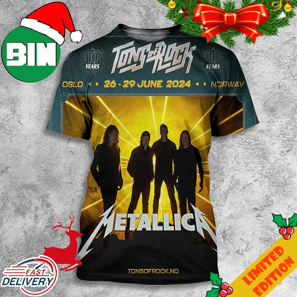 10 Years Anniversary Tons Of Rock In Oslo Norway On June 26 2024 Four Days With Metallica 3D T-Shirt