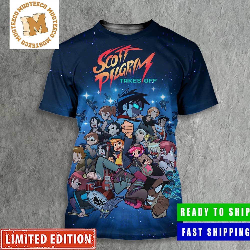 Anime Scott Pilgrim Takes Off Only On Netflix Poster All Over Print Shirt