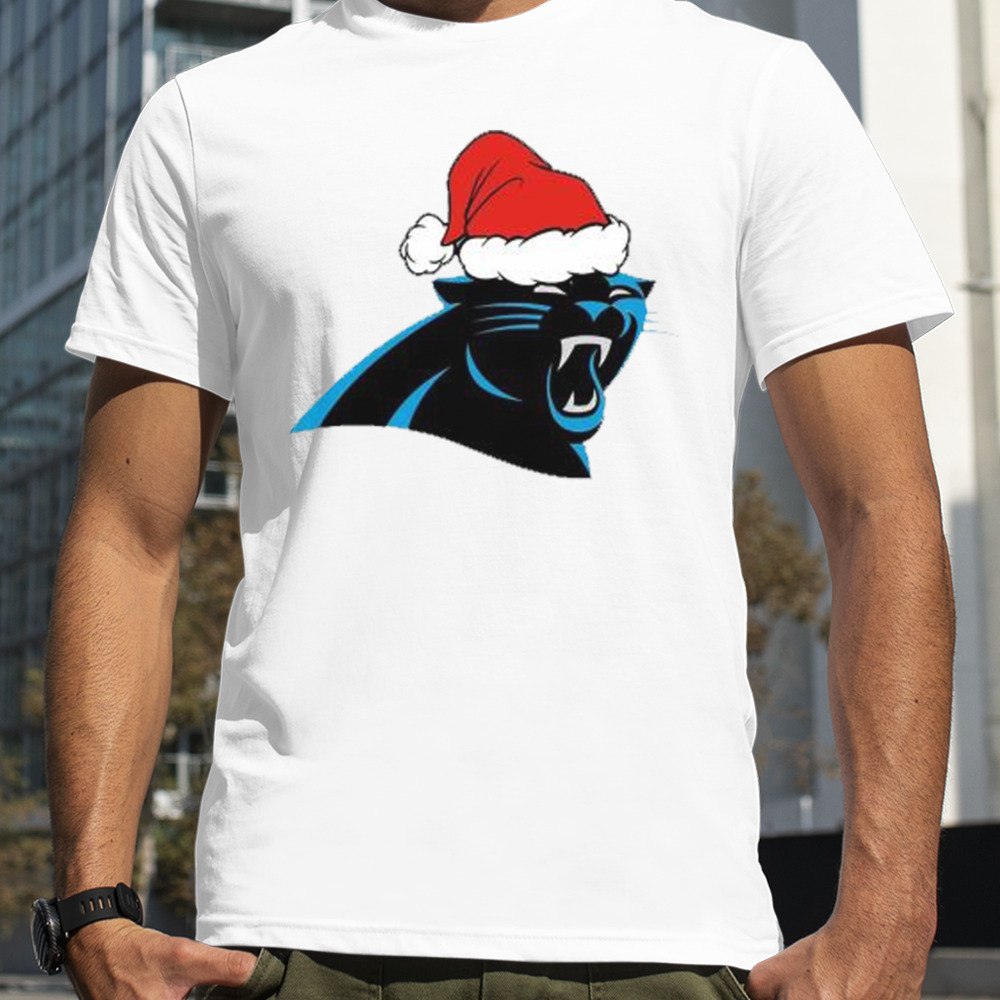 Christmas Holiday Carolina Panthers Santa Logo tshirt