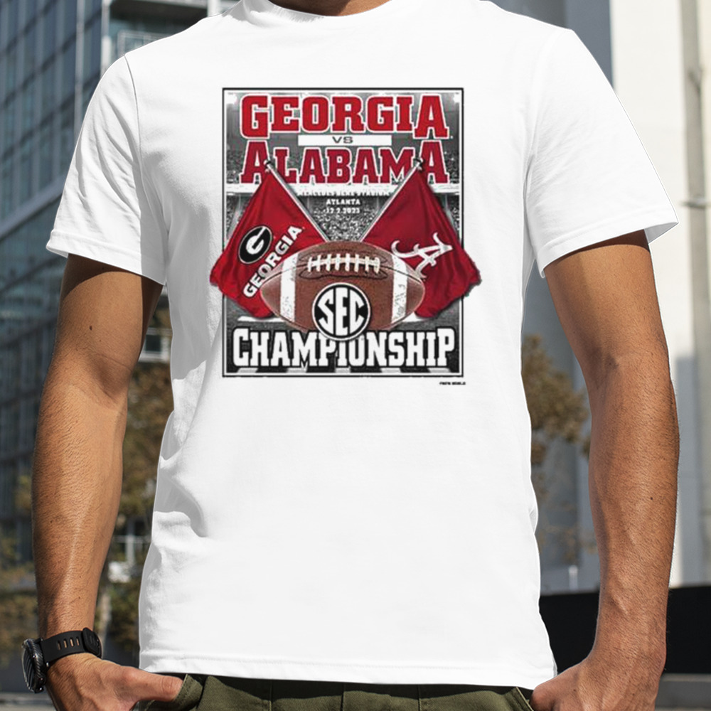 Georgia Bulldogs vs Alabama 2023 SEC Championship Bound Flags T-Shirt