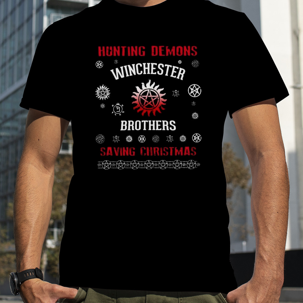 Hunting Demons Winchester Brothers Saving Christmas A Very Supernatural Christmas 2023 T-shirt