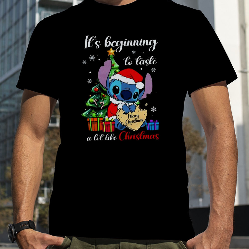 It’s Beginning To Taste A Lot Like Christmas Stitch Ugly Christmas 2023 T-shirt