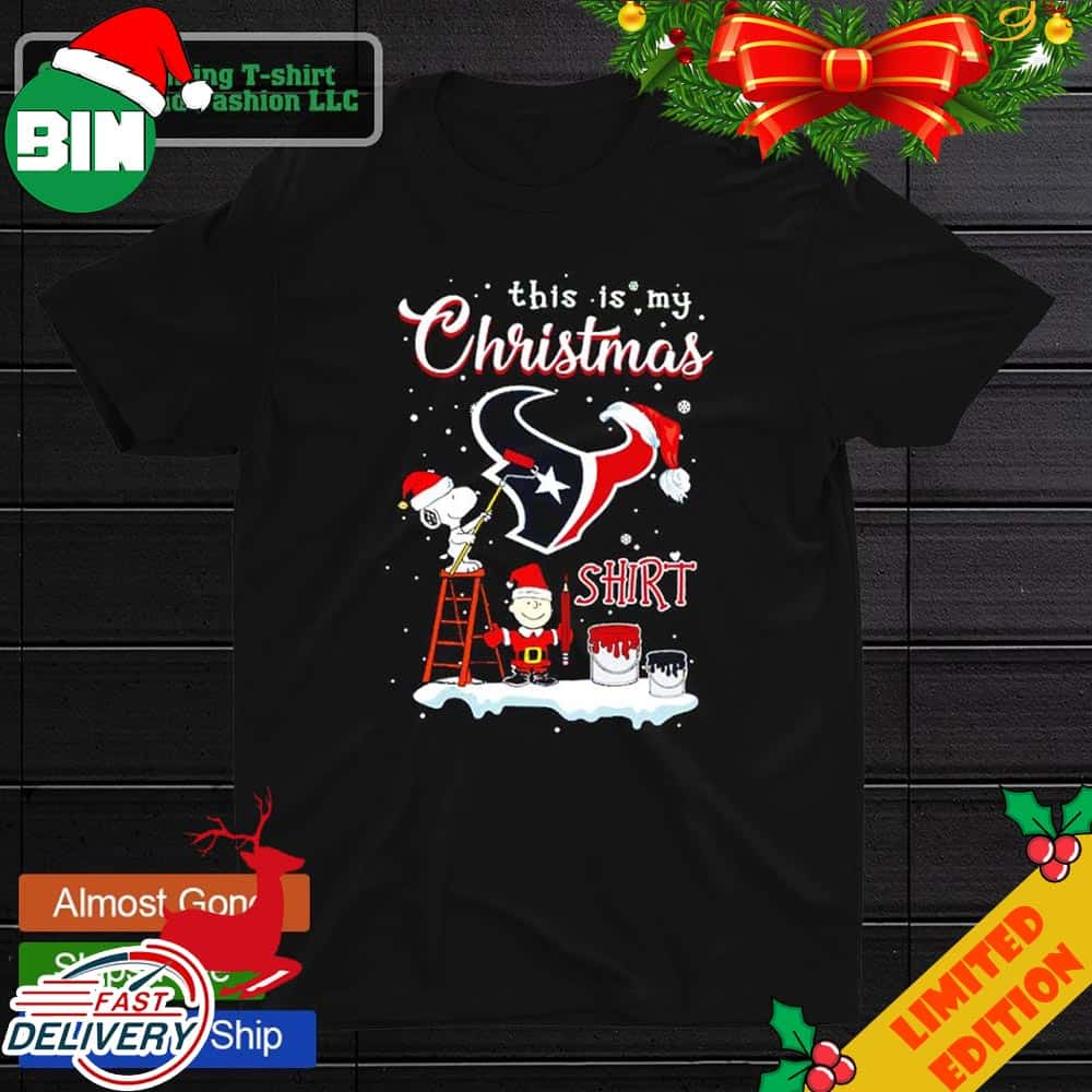 Snoopy and Charlie Brown NFL Houston Texans This Is My Christmas T-Shirt