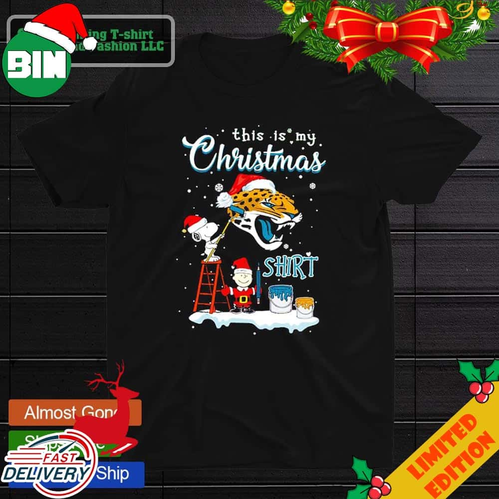 Snoopy and Charlie Brown NFL Jacksonville Jaguars This Is My Christmas T-Shirt