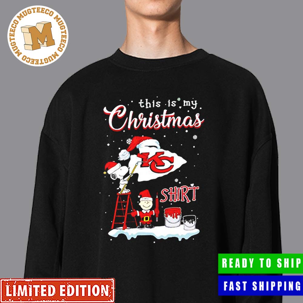 Snoopy and Charlie Brown NFL Kansas City Chiefs This Is My Christmas Shirt Christmas Gift For Fan Unisex Shirt