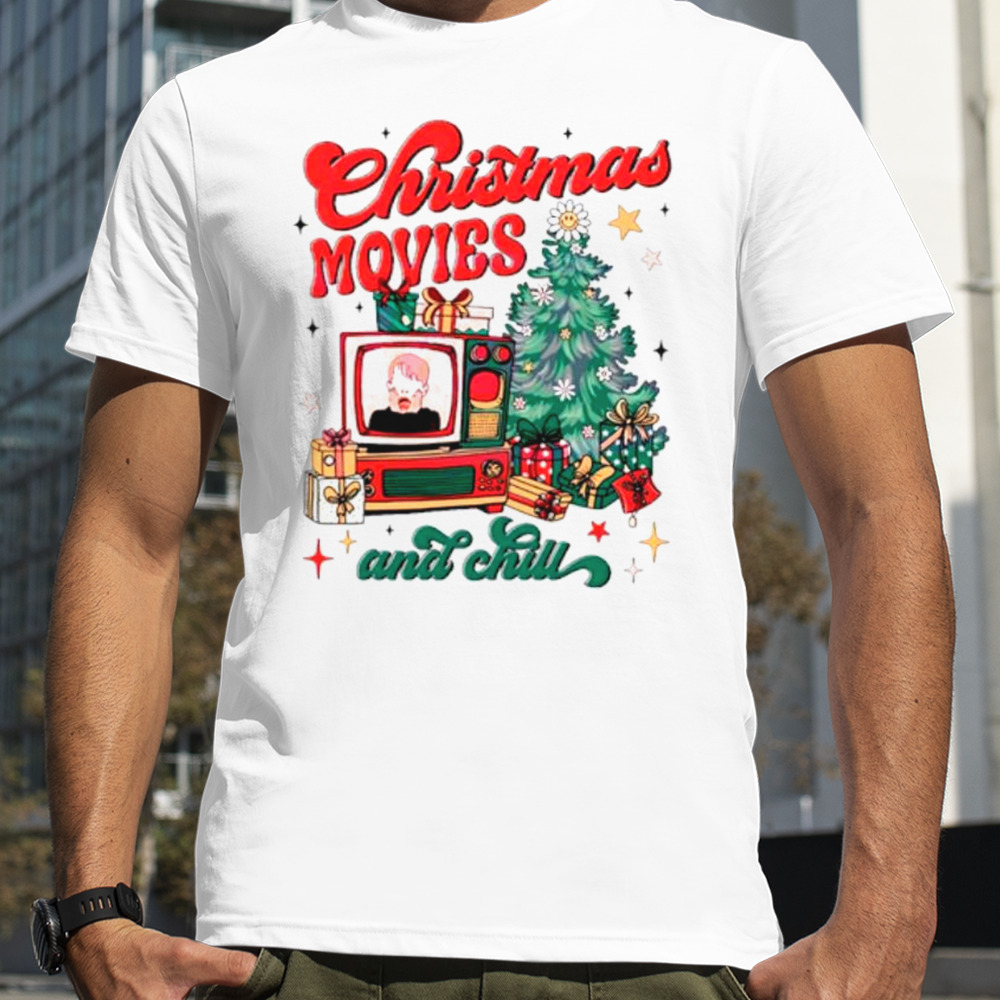 Christmas movie and chill retro shirt