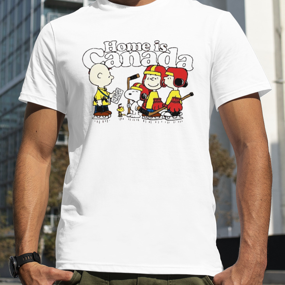 Peanuts hockey home is Canada shirt