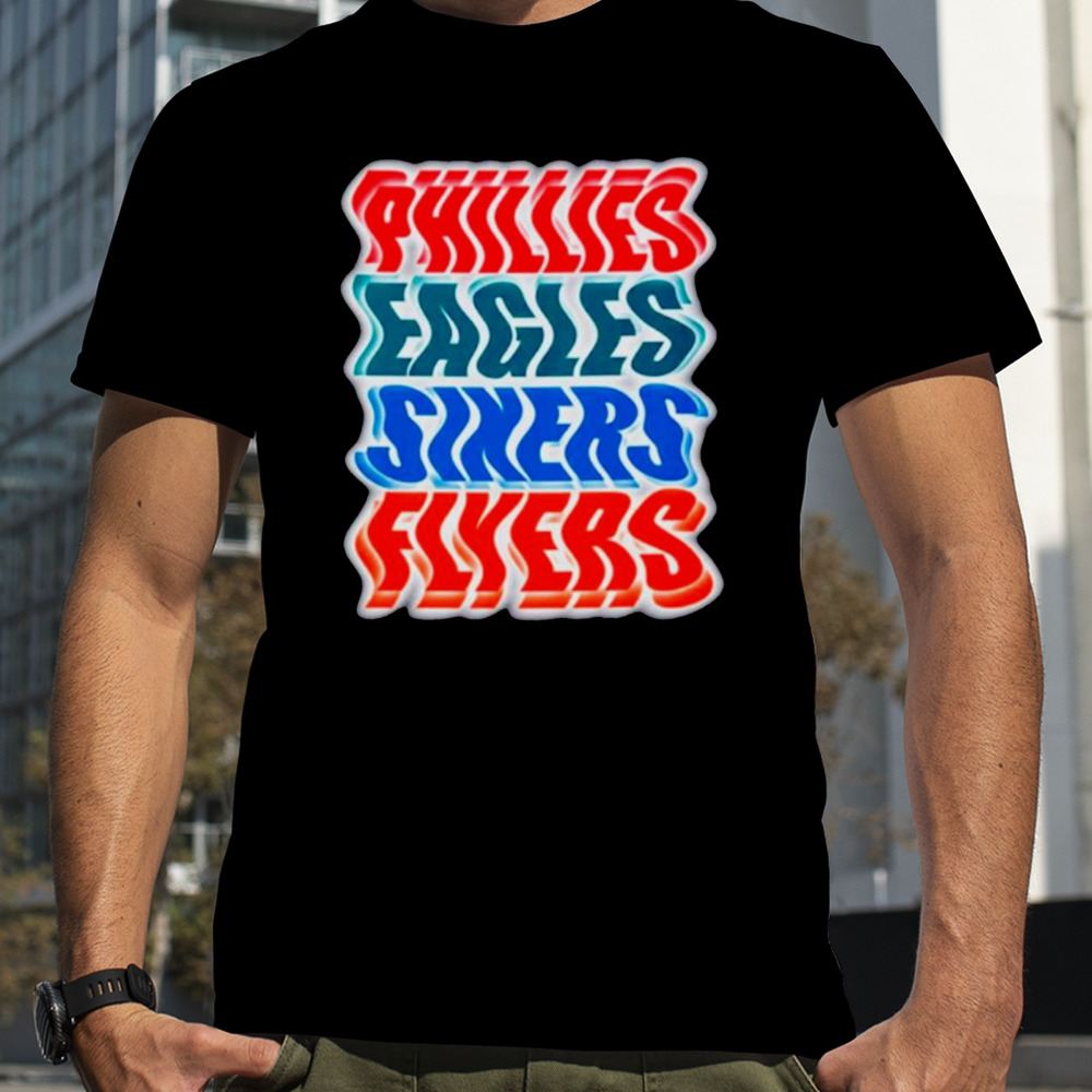 Phillies Eagles Sixers Flyers logo shirt