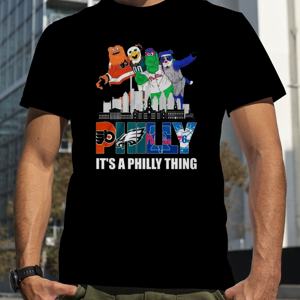 Philly City Mascots Philly It’s A Philly Thing 4 Team Sports Logo T-shirt