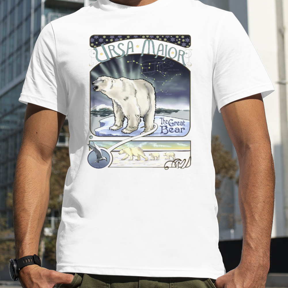 Polar Bear Ursa Major Constellation With Northern Lights shirt