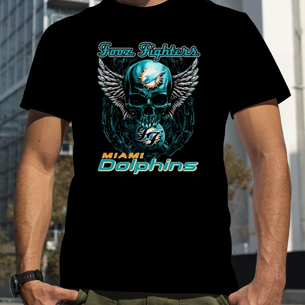 Skull Wings Fooz Fighters Miami Dolphins shirt