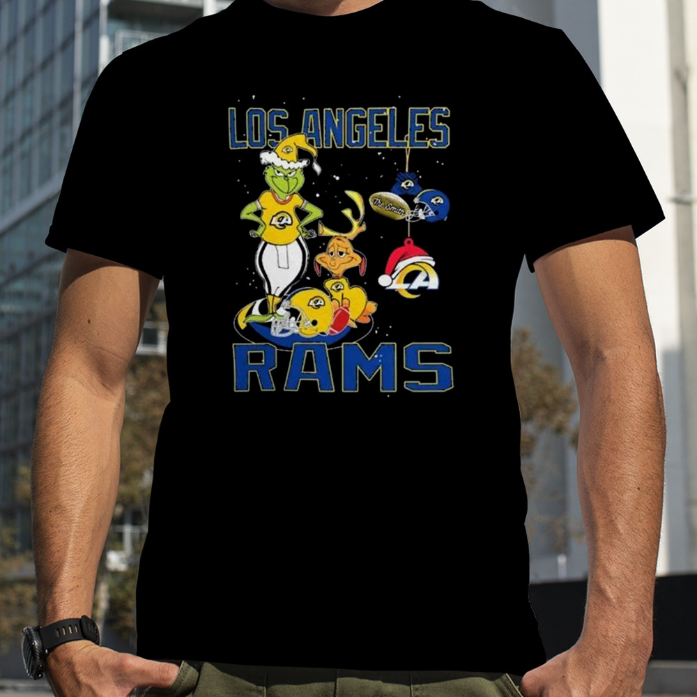 The Grinch And Dog Los Angeles Rams Christmas 2023 Shirt