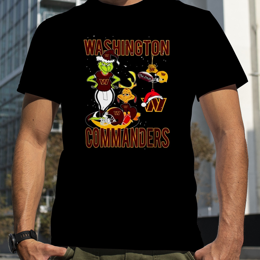 The Grinch And Dog Washington Commanders Ornament Christmas 2023 T-shirt