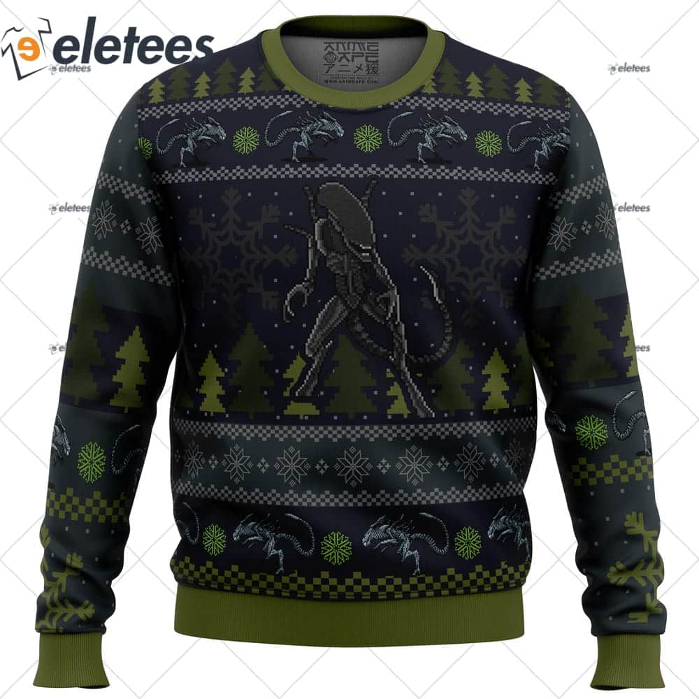 A Christmas Bug Hunt Xenomorph Ugly Christmas Sweater