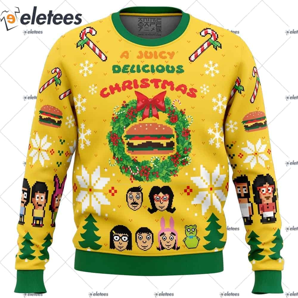 A Juicy Delicious Christmas Bob's Burgers Ugly Christmas Sweater