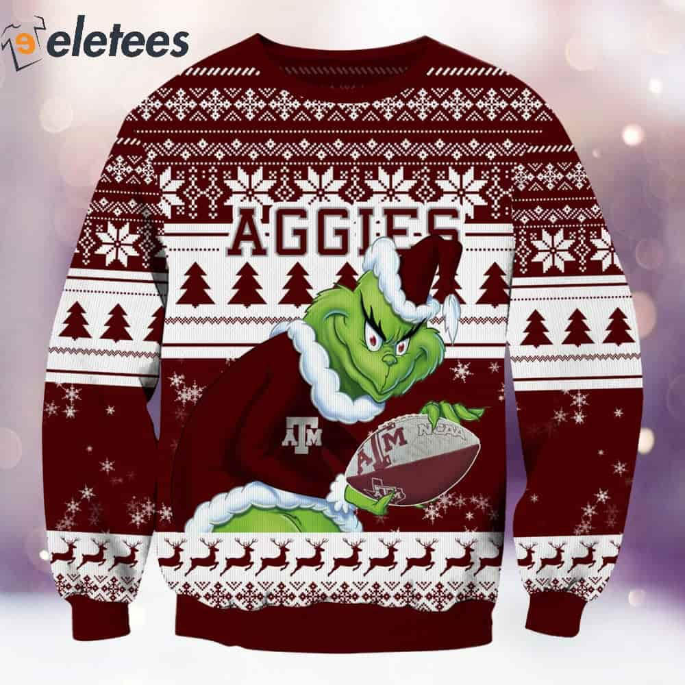 Aggies Grnch Christmas Ugly Sweater