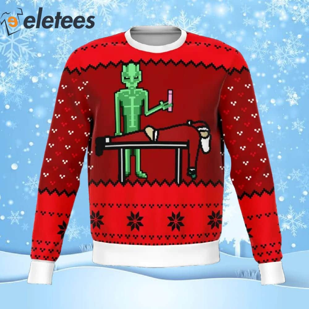 Alien and Santa Dildo Ugly Christmas Sweater