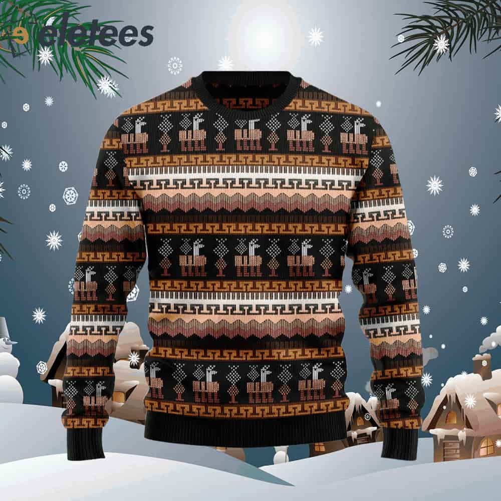 Alpaca Pattern Ugly Christmas Sweater