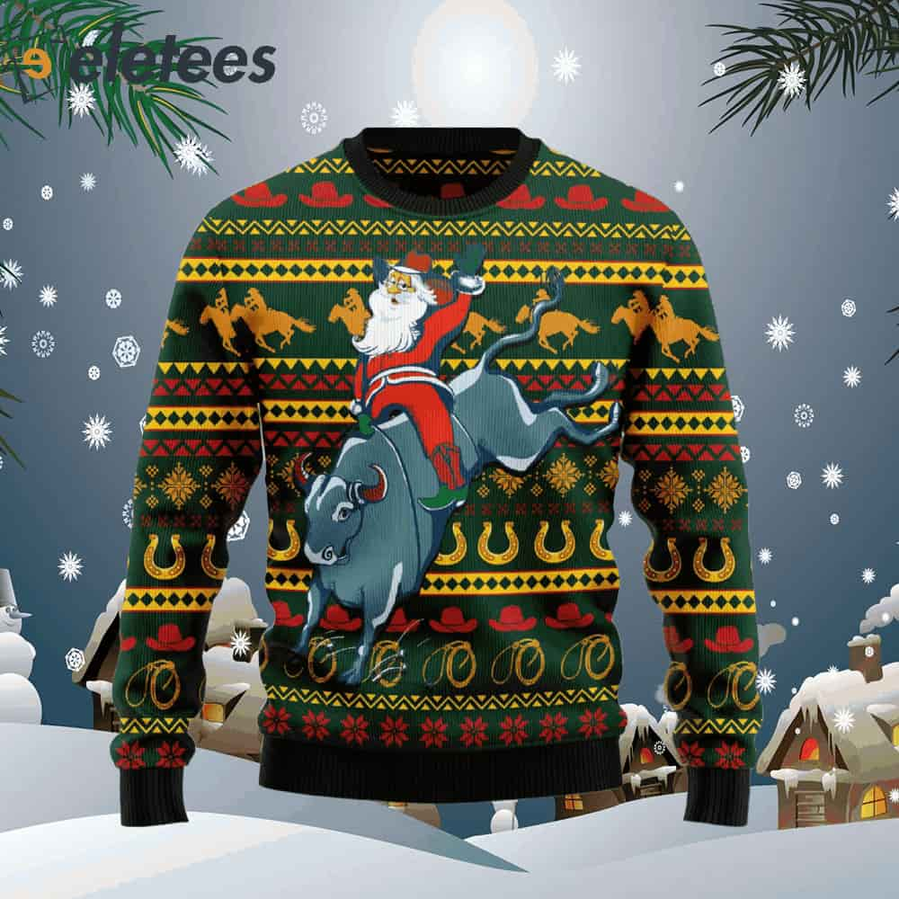 Amazing Cowboy Santa Claus Ugly Christmas Sweater