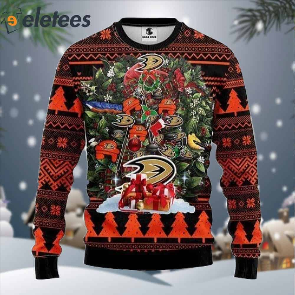 Anaheim Ducks Tree Ugly Christmas Sweater