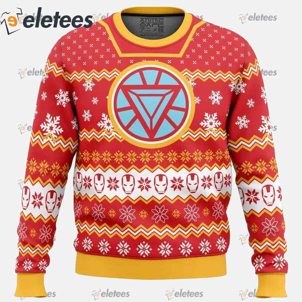 Arc Reactor Iron Man Ugly Christmas Sweater