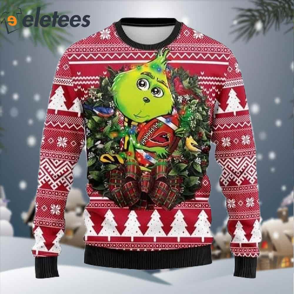 Arizona Cardinals Grinch Hug Ugly Christmas Sweater