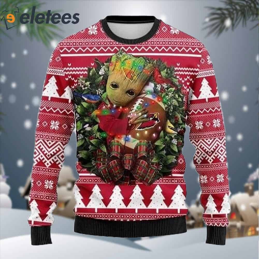 Arizona Cardinals Groot Hug Ugly Christmas Sweater