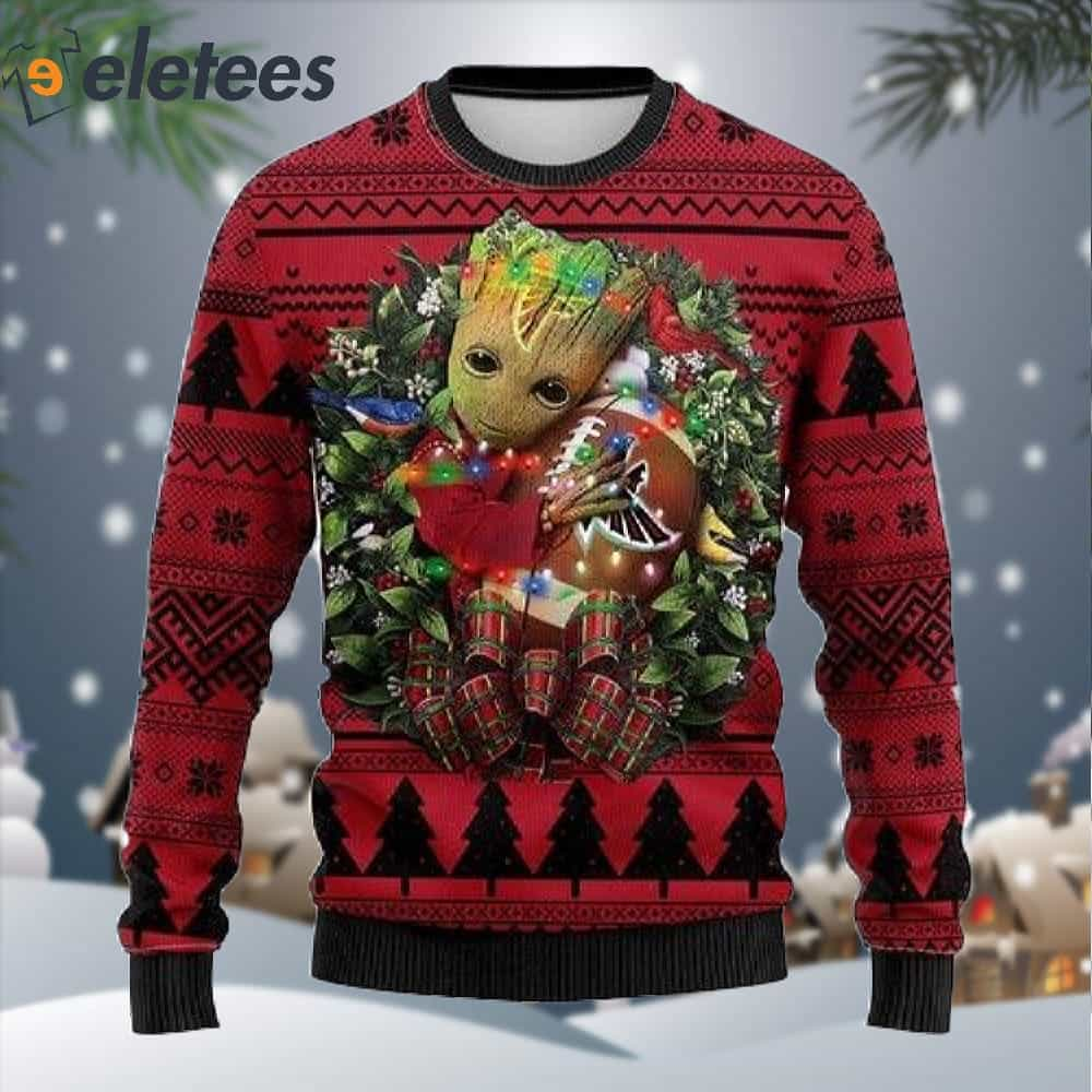 Atlanta Falcons Groot Hug Ugly Christmas Sweater